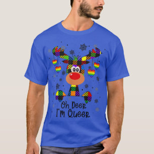 Oh Deer Im Queer Reindeer Christmas LGBT Rainbow G T-Shirt