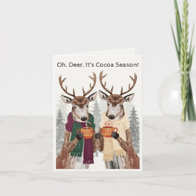 Oh Deer It’s Cocoa Season Holiday Card (Front)