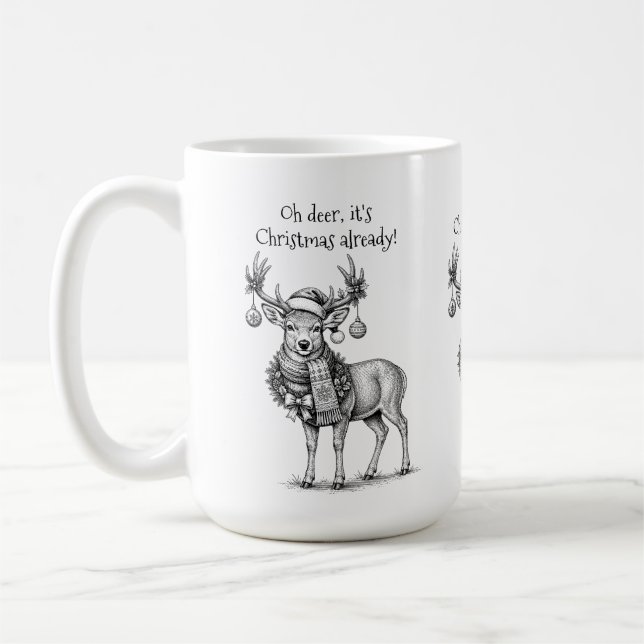 Oh deer, It's Christmas already! Coffee Mug (Left)