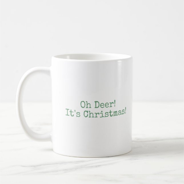 Oh Deer, it's Christmas [green] - Mug (Left)