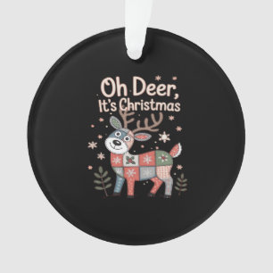 Oh Deer Its Christmas Miniature PaAcrylic Ornament