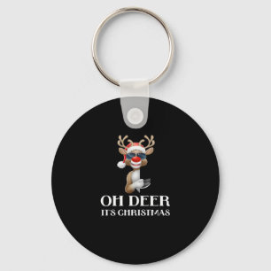 Oh Deer Its Christmas Reindeer Style Key Ring