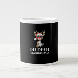 Oh Deer Its Christmas Reindeer Style Large Coffee Mug