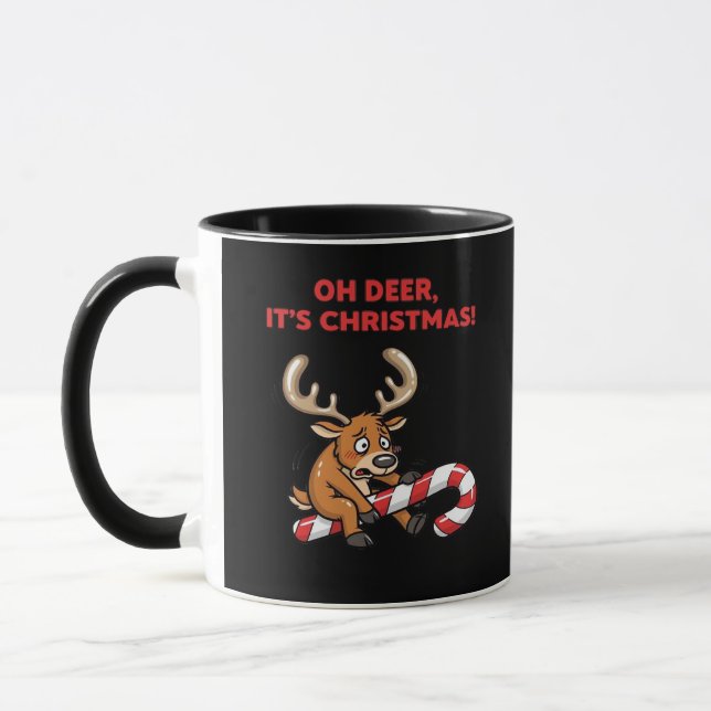 Oh Deer Its Christmas Stressed Reindeer With Sweet Mug (Left)