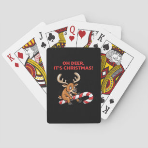 Oh Deer Its Christmas Stressed Reindeer With Sweet Playing Cards