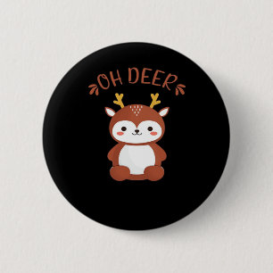 Oh Deer Kawaii Deer Playful Art Style 6 Cm Round Badge