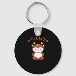 Oh Deer Kawaii Deer Playful Art Style Key Ring