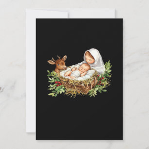 Oh Deer Mary Nativity Scene Christmas Jesus Holiday Card