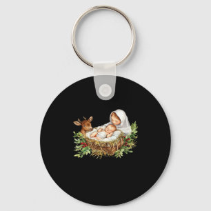 Oh Deer Mary Nativity Scene Christmas Jesus  Key Ring