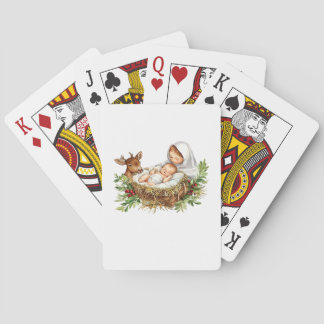 Oh Deer Mary Nativity Scene Christmas Jesus Playing Cards