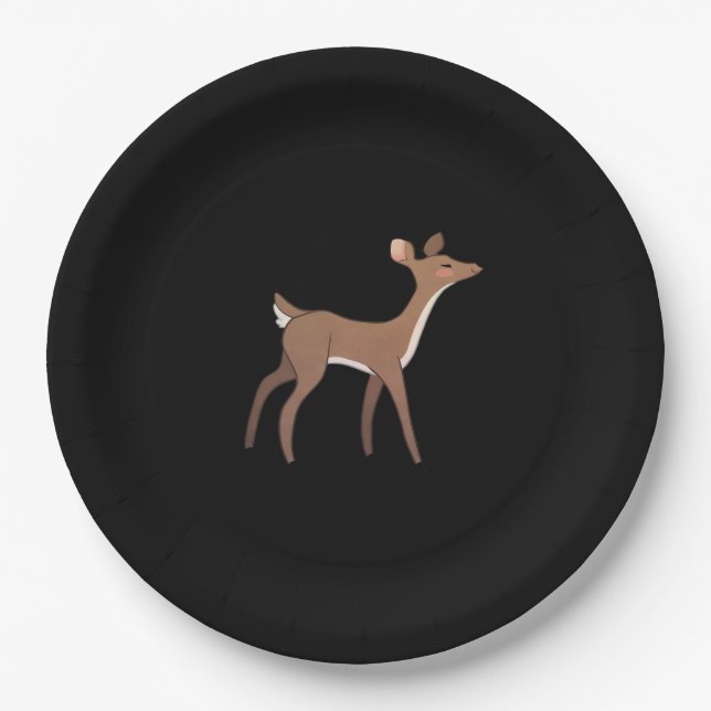 Oh Deer Me Whimsical Creative Design  Paper Plate (Front)