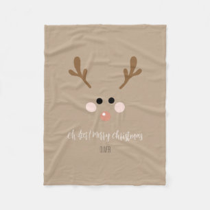 Oh deer! Merry Christmas Fleece Blanket