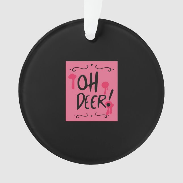 Oh Deer Minimal Aesthetic Ornament (Front)