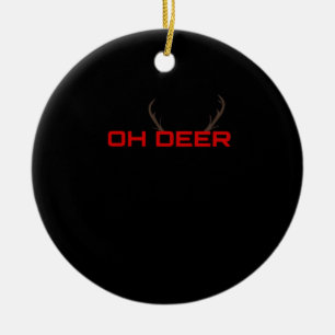 Oh Deer Minimal Aesthetic Vibe Ceramic Ornament