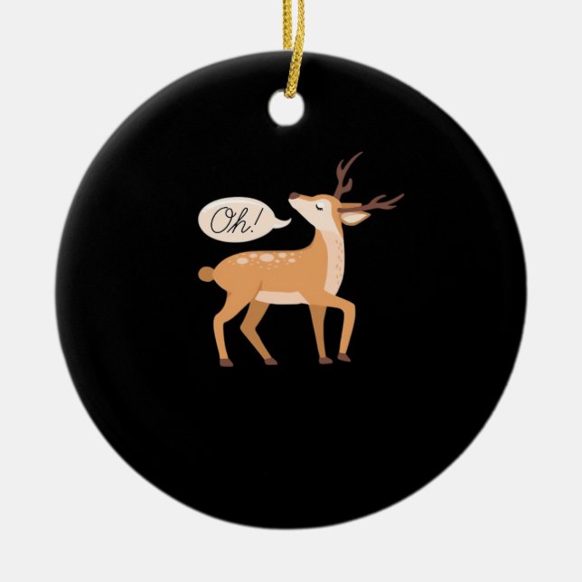 Oh Deer Minimal Clean Aesthetic Ornament (Front)
