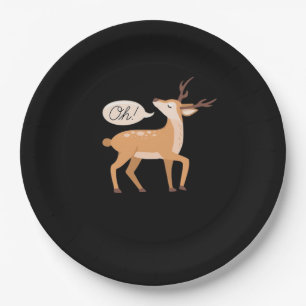 Oh Deer Minimal Clean Aesthetic Paper Plate