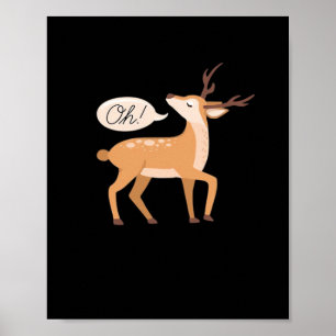Oh Deer Minimal Clean Aesthetic Poster