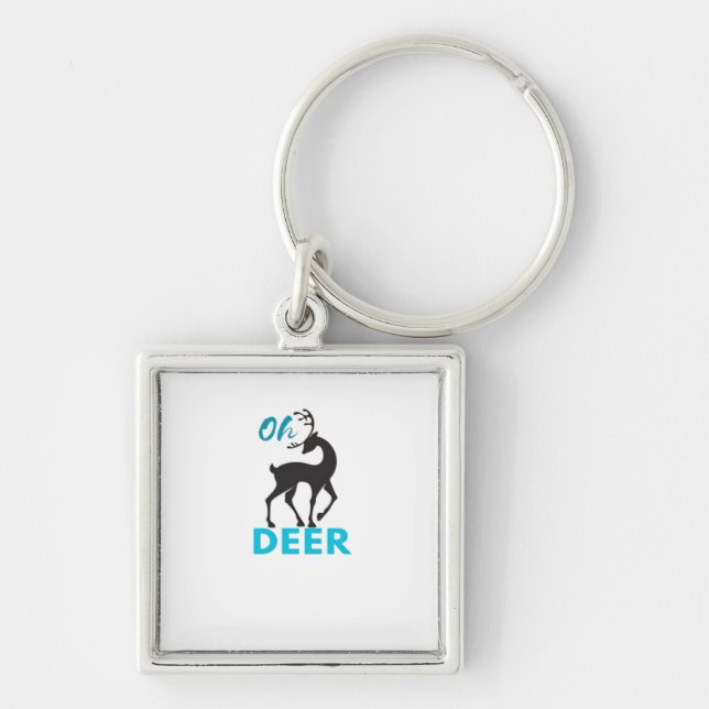 Oh Deer Minimal Design  Key Ring (Front)