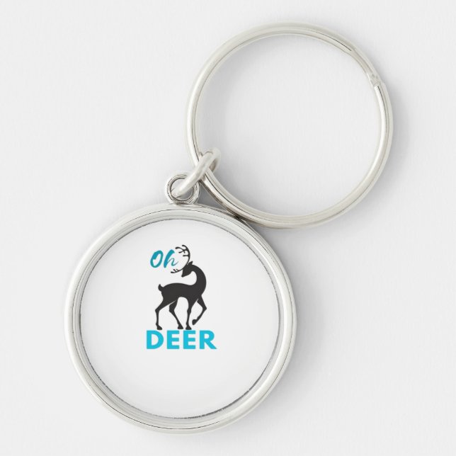Oh Deer Minimal Design  Key Ring (Front)
