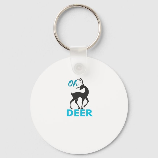 Oh Deer Minimal Design Key Ring (Front)