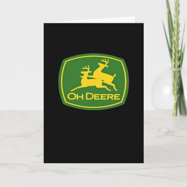 Oh Deer Minimal Modern Design Folded Greeting Card (Front)