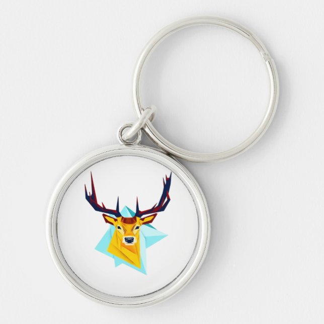 Oh Deer Minimal Rustic Style  Key Ring (Front)