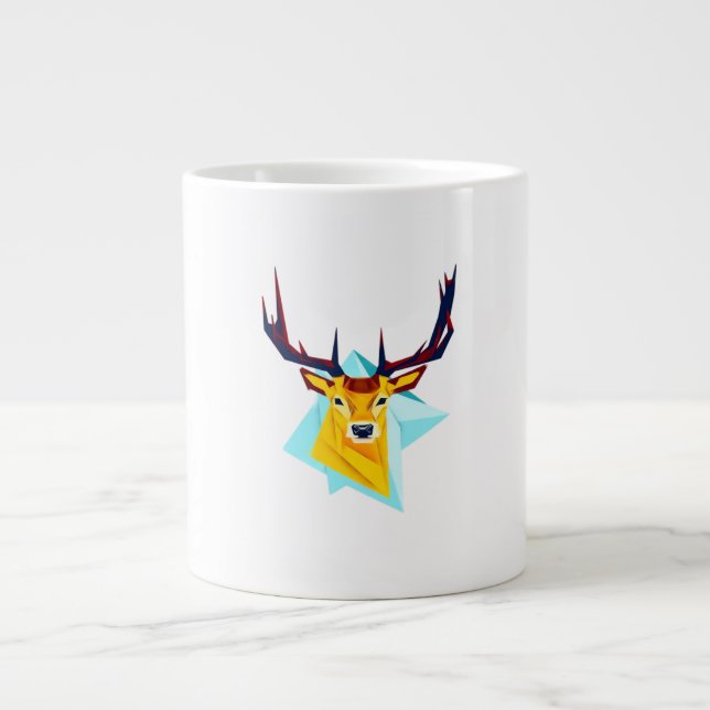 Oh Deer Minimal Rustic Style  Large Coffee Mug (Front)