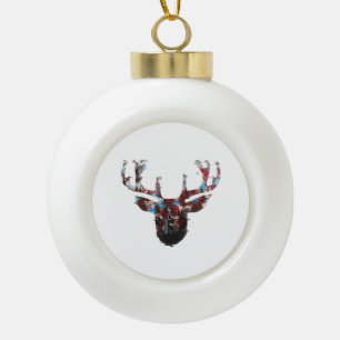 Oh Deer Minimal Style Ceramic Ball Christmas Ornament