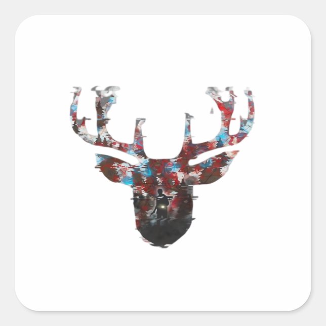 Oh Deer Minimal Style  Square Sticker (Front)