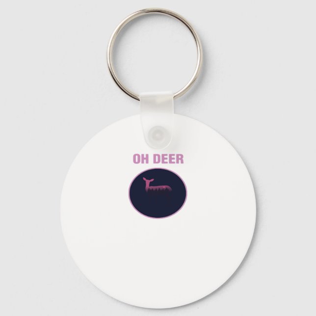 Oh Deer Modern Aesthetic Key Ring (Front)
