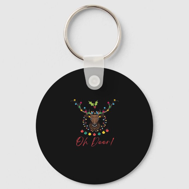 Oh Deer Modern Aesthetic Key Ring (Front)