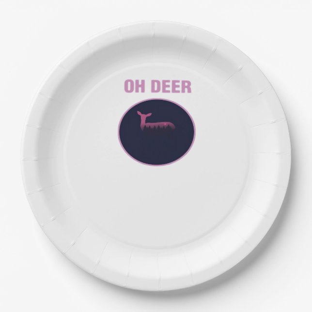 Oh Deer Modern Aesthetic  Paper Plate (Front)