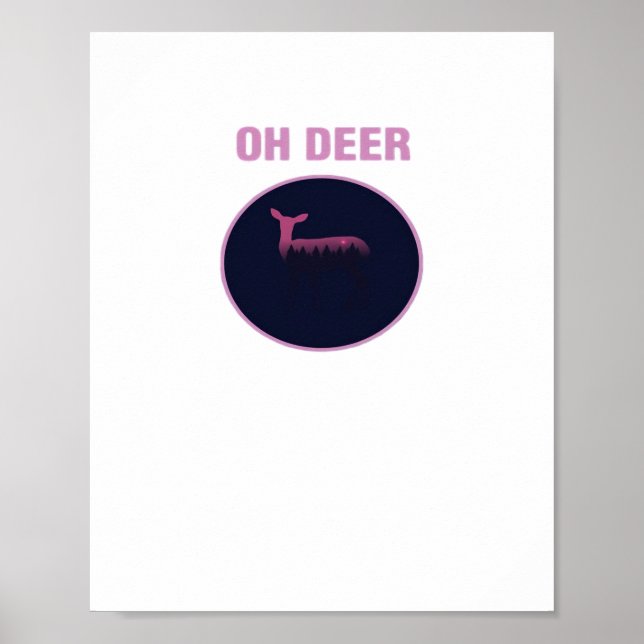 Oh Deer Modern Aesthetic  Poster (Front)