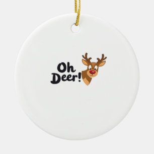 Oh Deer Modern Aesthetic Style Ceramic Ornament