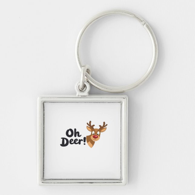 Oh Deer Modern Aesthetic Style  Key Ring (Front)