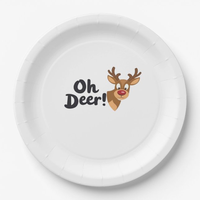 Oh Deer Modern Aesthetic Style  Paper Plate (Front)