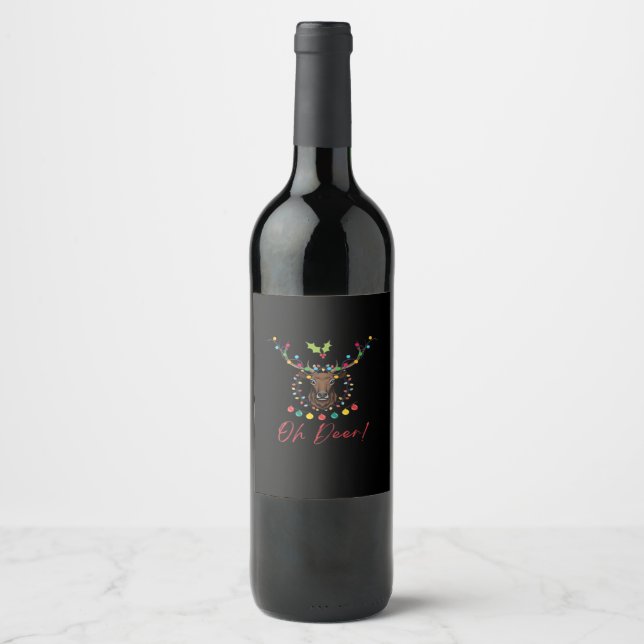 Oh Deer Modern Aesthetic  Wine Label (Front)