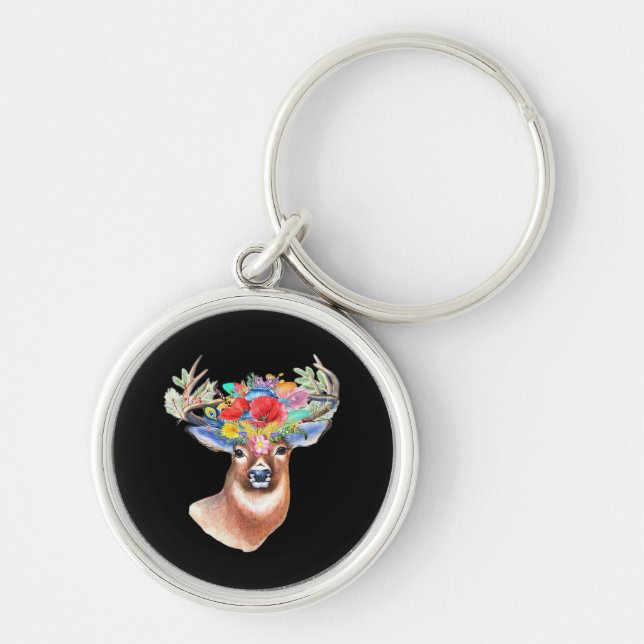 Oh Deer Modern Artistic Style  Key Ring (Front)