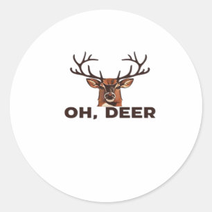 Oh Deer Modern Clean Design Classic Round Sticker