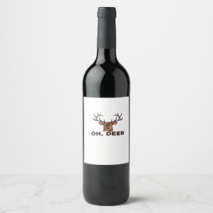 Oh Deer Modern Clean Design Wine Label