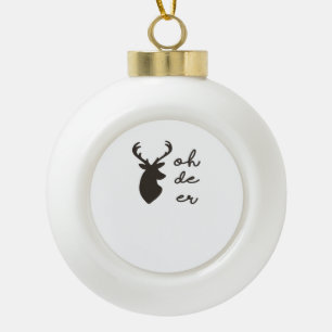 Oh Deer Modern Graphic Style  Ceramic Ball Christmas Ornament