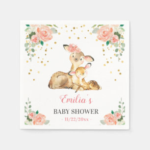 Oh Deer Mummy Baby Floral Girl Shower Sprinkle Napkin