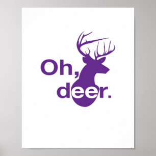 Oh Deer Natural Woodland Style Poster