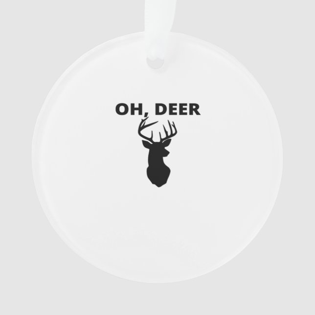 Oh Deer Oh Dear Whimsical Art StylAcrylic Ornament (Front)
