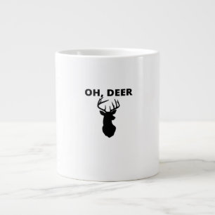 Oh Deer Oh Dear Whimsical Art Style Large Coffee Mug
