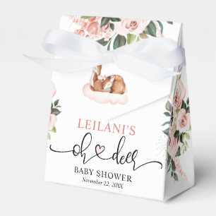 Oh Deer Pink Floral Baby Shower Favour Box