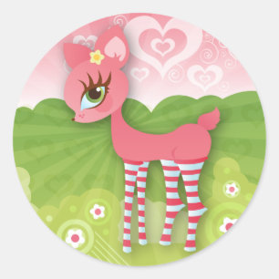 Oh Deer! Pink Love Stickers