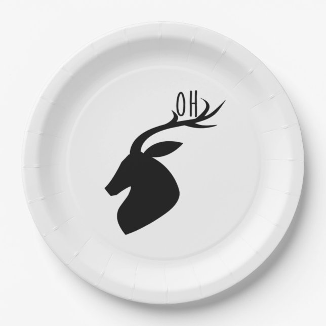Oh Deer Pun Creative Style  Paper Plate (Front)