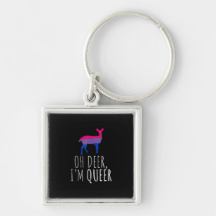 Oh Deer Queer Bisexual Pride Gay Lesbian Design Key Ring
