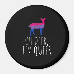 Oh Deer Queer Bisexual Pride Gay Lesbian Design  Magnet
